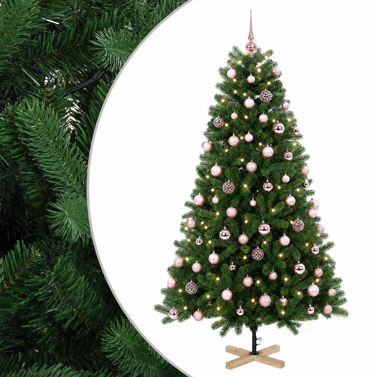 vidaXL Artificial Christmas Tree with Bauble 210 cm 300 LEDs
