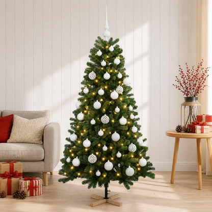 vidaXL Artificial Christmas Tree with Bauble 150 cm 150 LEDs