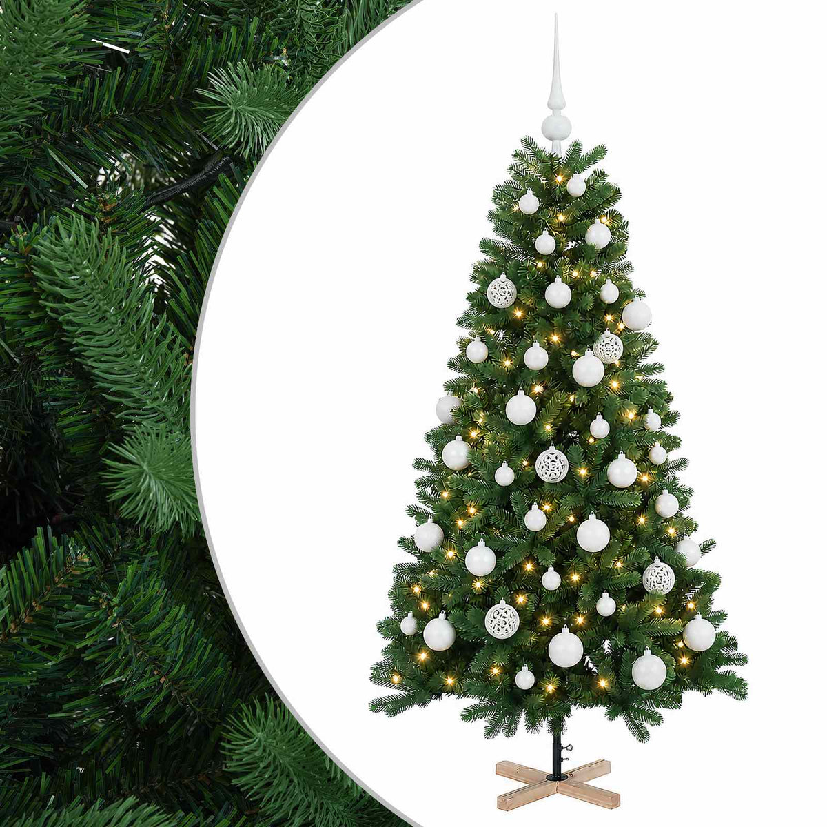 vidaXL Artificial Christmas Tree with Bauble 150 cm 150 LEDs