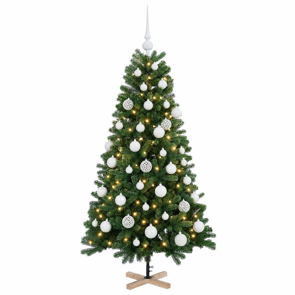 vidaXL Artificial Christmas Tree with Bauble 150 cm 150 LEDs