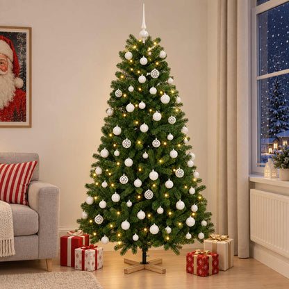 vidaXL Artificial Christmas Tree with Bauble 210 cm 300 LEDs