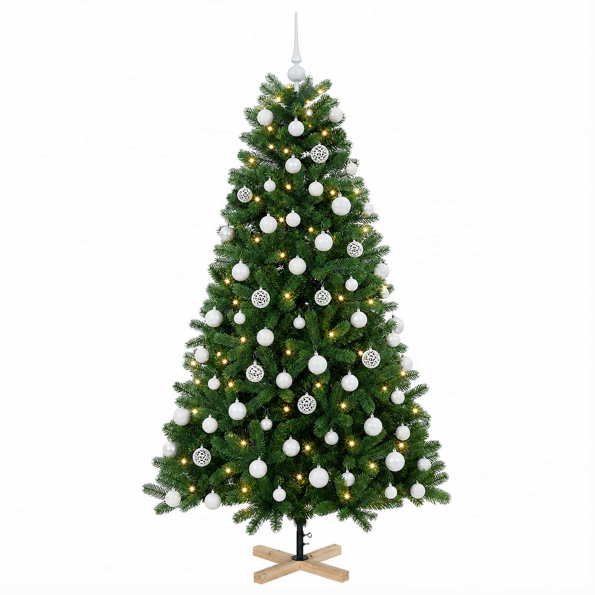 vidaXL Artificial Christmas Tree with Bauble 210 cm 300 LEDs