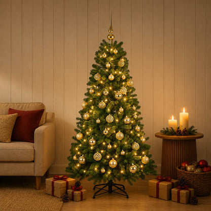 vidaXL Artificial Christmas Tree with Bauble 150 cm 150 LEDs