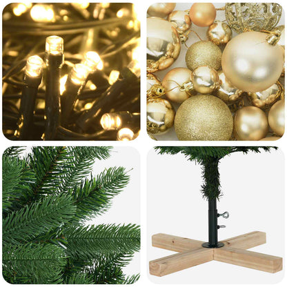 vidaXL Artificial Christmas Tree with Bauble 150 cm 150 LEDs