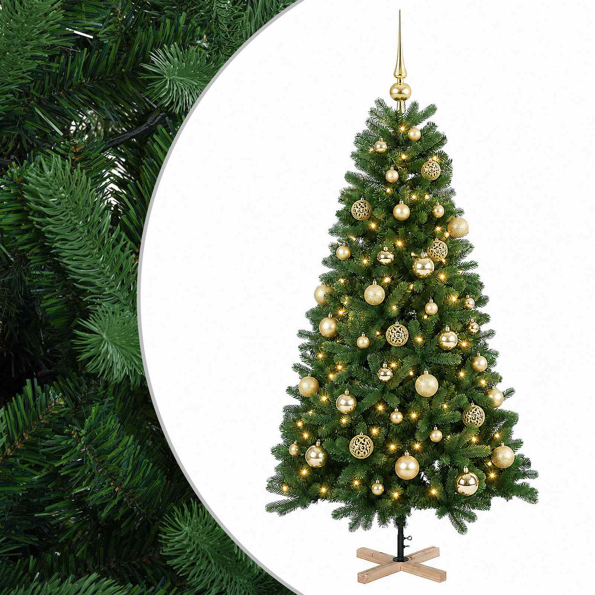 vidaXL Artificial Christmas Tree with Bauble 150 cm 150 LEDs
