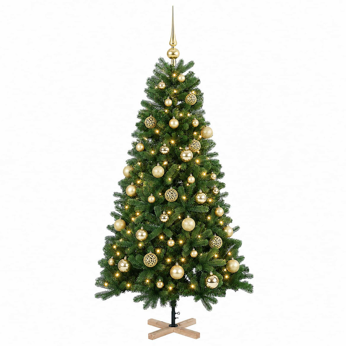 vidaXL Artificial Christmas Tree with Bauble 150 cm 150 LEDs