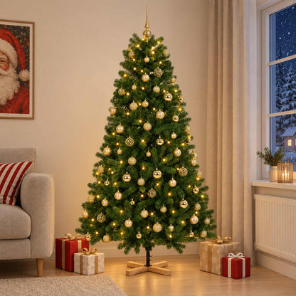 vidaXL Artificial Christmas Tree with Bauble 180 cm 300 LEDs