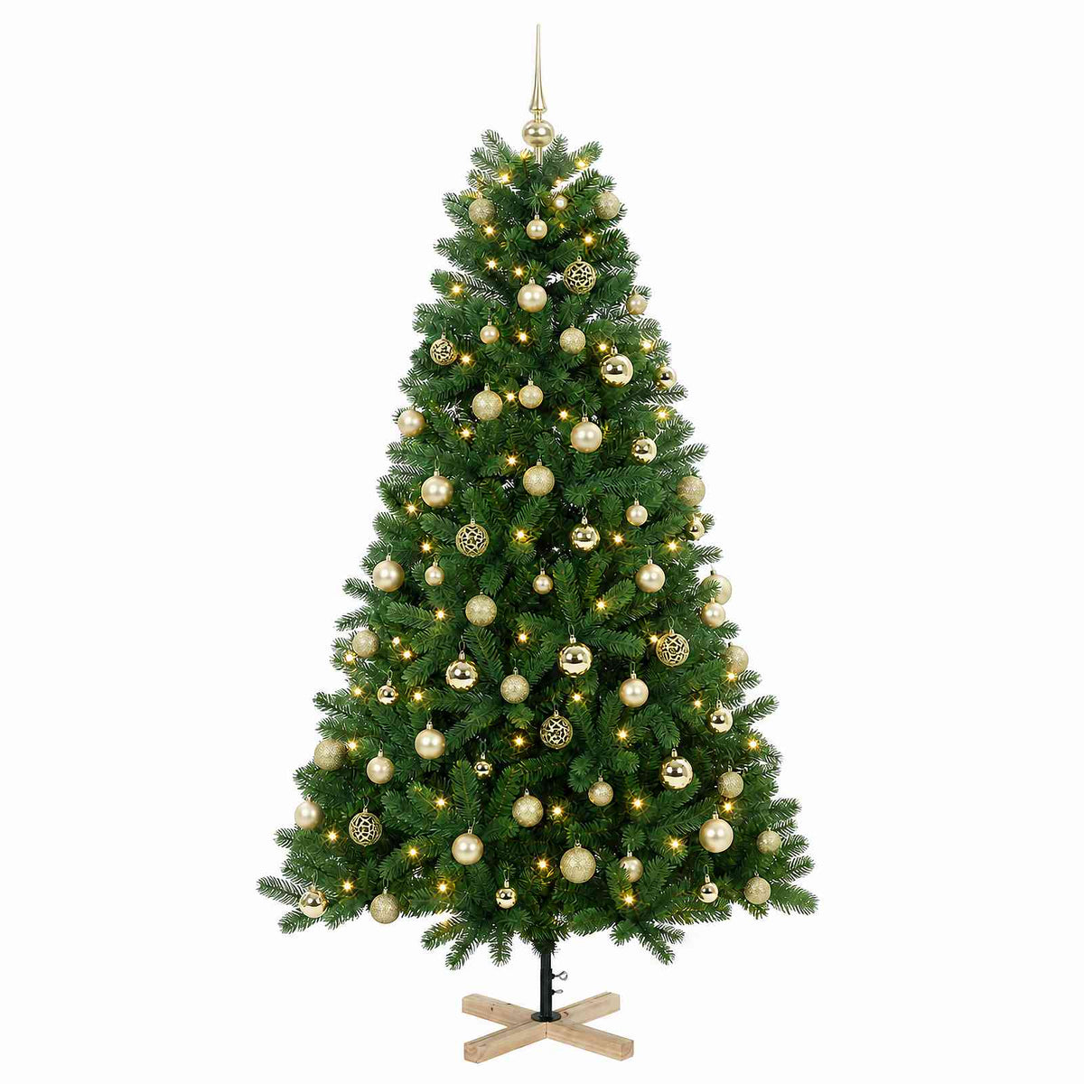 vidaXL Artificial Christmas Tree with Bauble 180 cm 300 LEDs