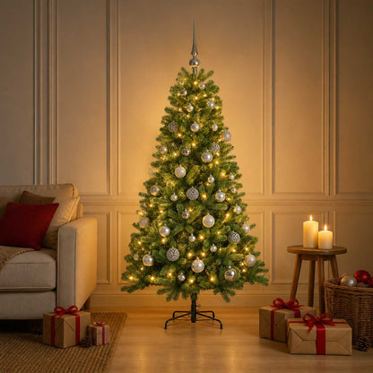 vidaXL Artificial Christmas Tree with Bauble 150 cm 150 LEDs