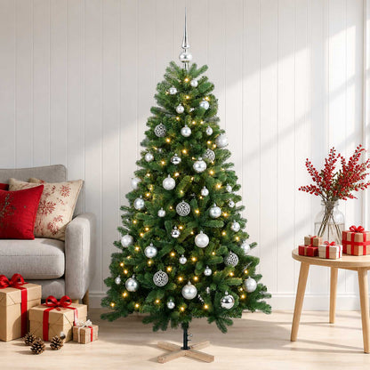 vidaXL Artificial Christmas Tree with Bauble 150 cm 150 LEDs