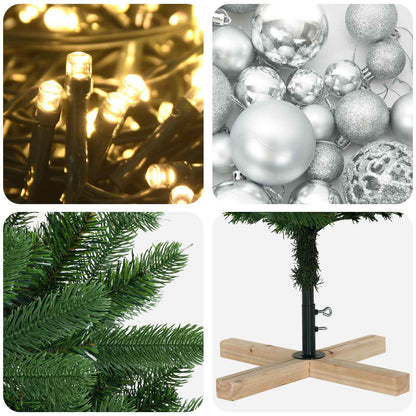 vidaXL Artificial Christmas Tree with Bauble 150 cm 150 LEDs