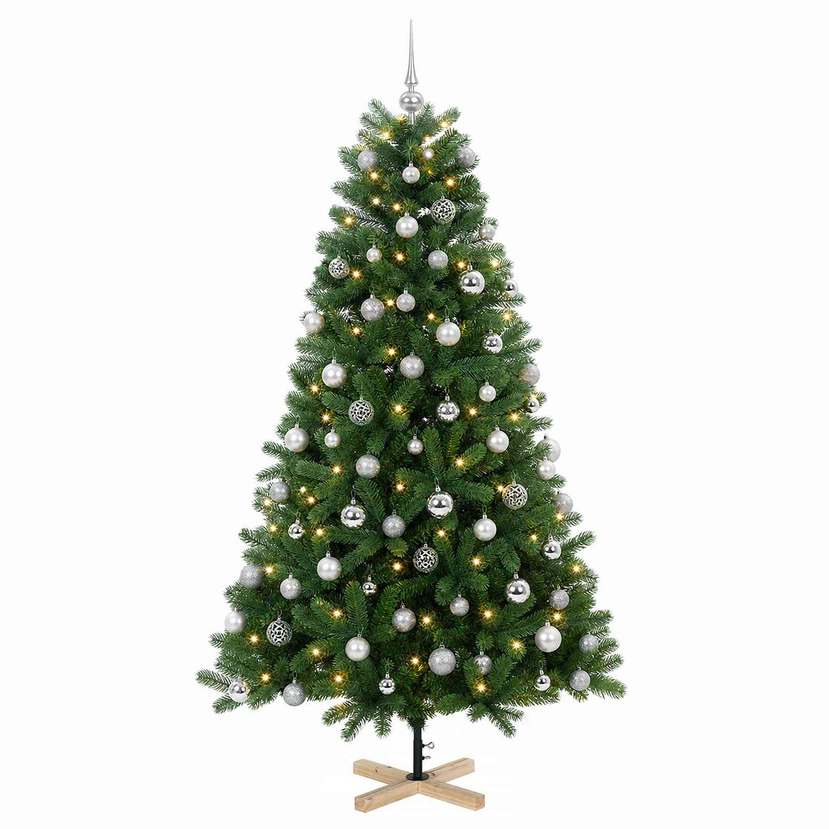 vidaXL Artificial Christmas Tree with Bauble 240 cm 300 LEDs