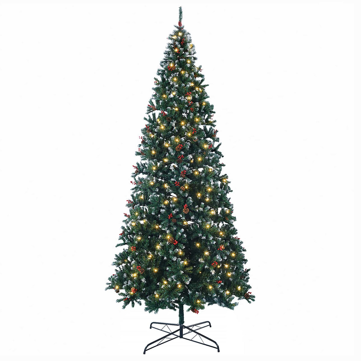 vidaXL Artificial Hinged Christmas Tree 400 cm 600 LEDs Warm White