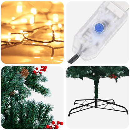 vidaXL Artificial Hinged Christmas Tree 500 cm 900 LEDs Warm White