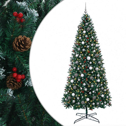 vidaXL Artificial Hinged Christmas Tree with Bauble 400 cm 600 LEDs