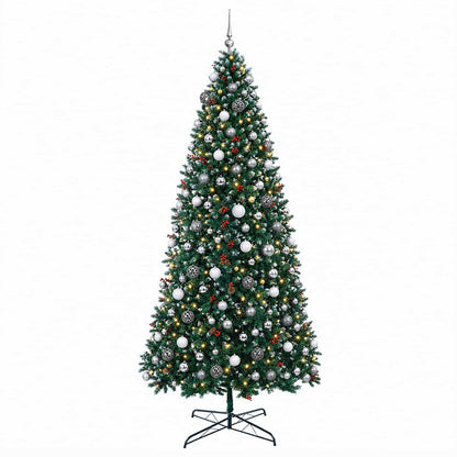 vidaXL Artificial Hinged Christmas Tree with Bauble 400 cm 600 LEDs