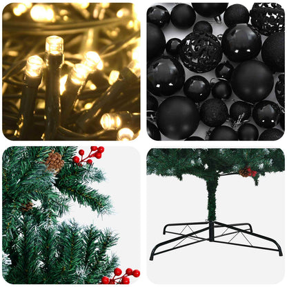 vidaXL Artificial Hinged Christmas Tree with Bauble 400 cm 600 LEDs