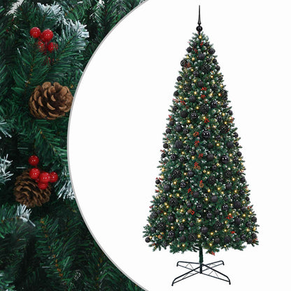 vidaXL Artificial Hinged Christmas Tree with Bauble 400 cm 600 LEDs