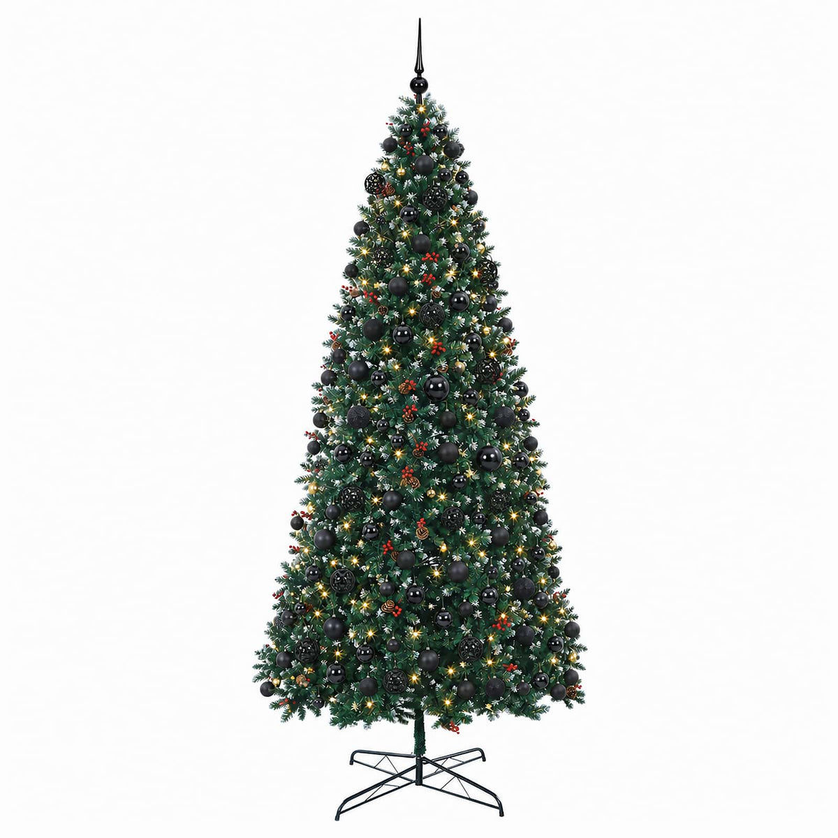 vidaXL Artificial Hinged Christmas Tree with Bauble 400 cm 600 LEDs