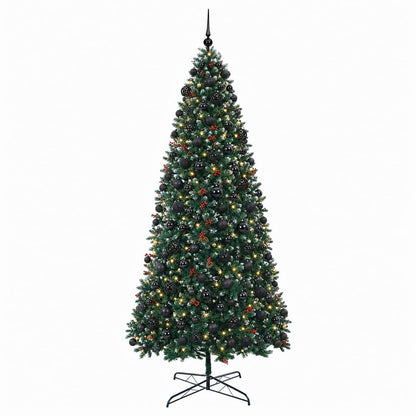 vidaXL Artificial Hinged Christmas Tree with Bauble 400 cm 600 LEDs