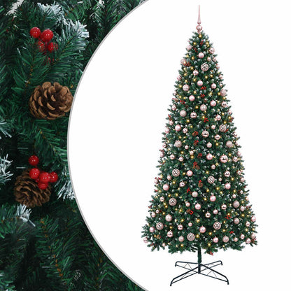 vidaXL Artificial Hinged Christmas Tree with Bauble 500 cm 900 LEDs