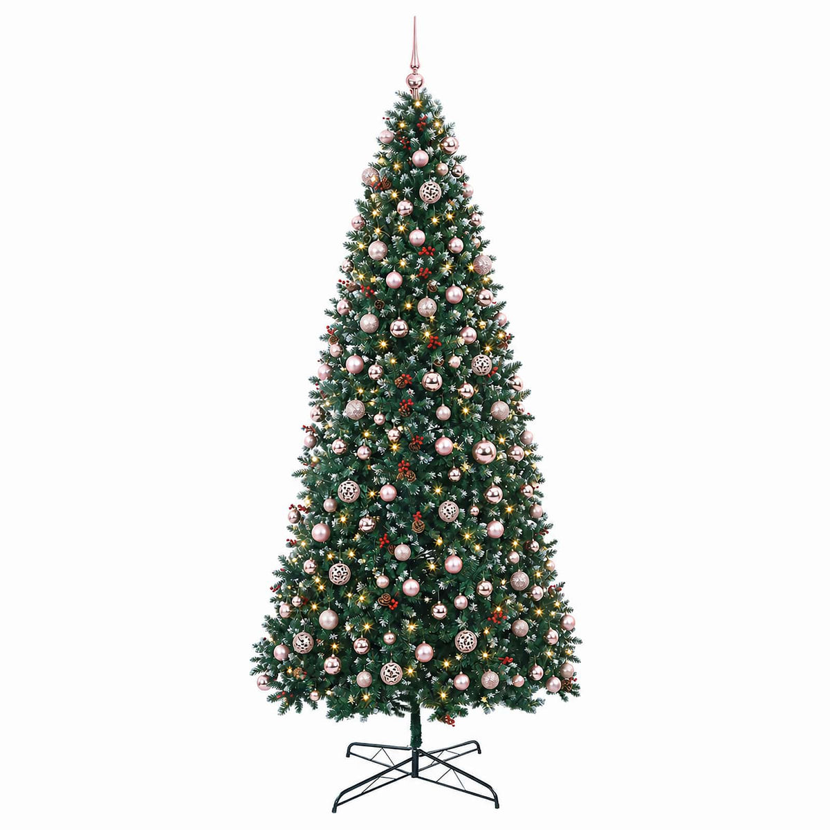 vidaXL Artificial Hinged Christmas Tree with Bauble 500 cm 900 LEDs