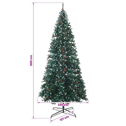 vidaXL Artificial Hinged Christmas Tree with Bauble 500 cm 900 LEDs