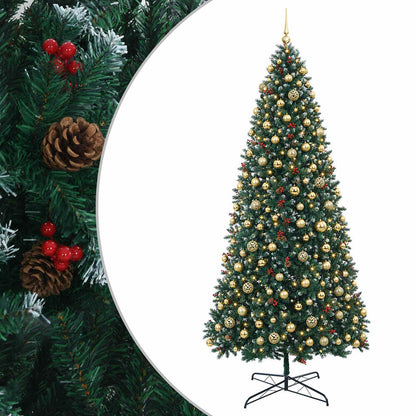 vidaXL Artificial Hinged Christmas Tree with Bauble 500 cm 900 LEDs