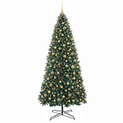 vidaXL Artificial Hinged Christmas Tree with Bauble 500 cm 900 LEDs