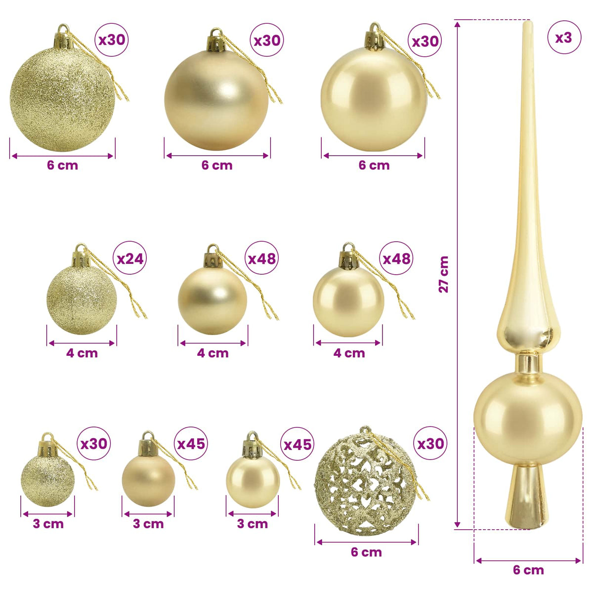 vidaXL Artificial Hinged Christmas Tree with Bauble 500 cm 900 LEDs