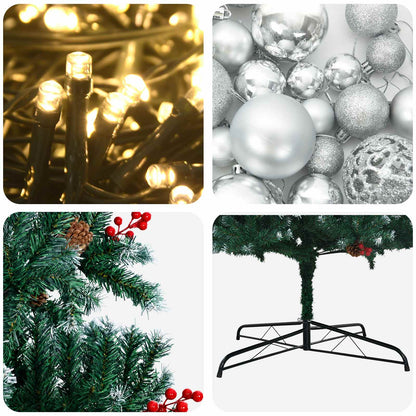 vidaXL Artificial Hinged Christmas Tree with Bauble 400 cm 600 LEDs
