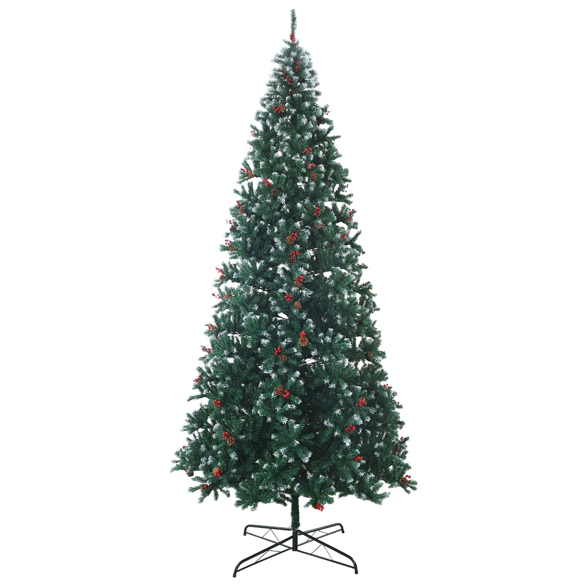 vidaXL Artificial Hinged Christmas Tree with Bauble 400 cm 600 LEDs