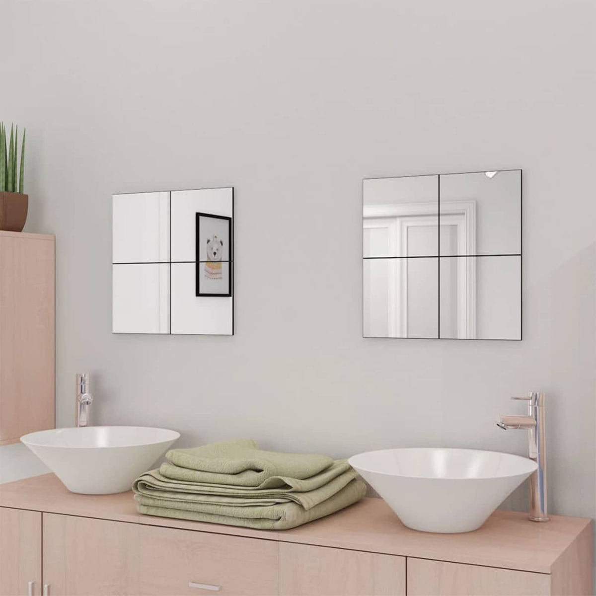 vidaXL Mirrors 8 pcs Silver 20.5 x 20.5 x 0.4 cm High quality glass