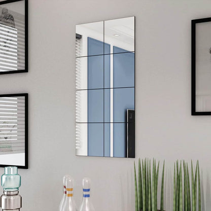 vidaXL Mirrors 8 pcs Silver 20.5 x 20.5 x 0.4 cm High quality glass