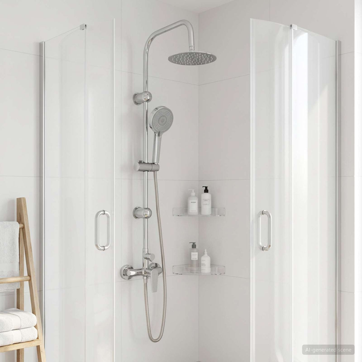 vidaXL Shower System Chrome Stainless Steel 21 x 48 x 112 cm