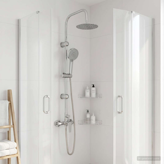 vidaXL Shower System Chrome Stainless Steel 21 x 48 x 112 cm