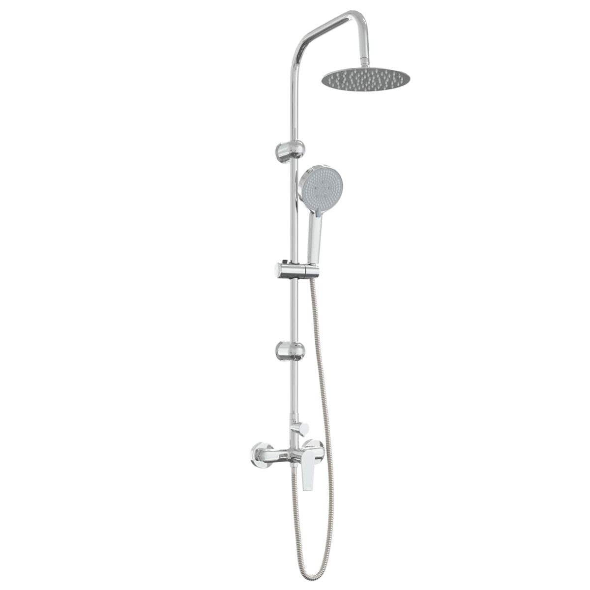 vidaXL Shower System Chrome Stainless Steel 21 x 48 x 112 cm