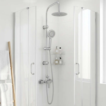 vidaXL Shower System Black Stainless Steel 21 x 48 x 112 cm