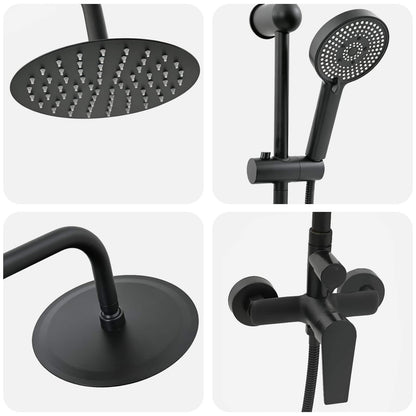 vidaXL Shower System Black Stainless Steel 21 x 48 x 112 cm