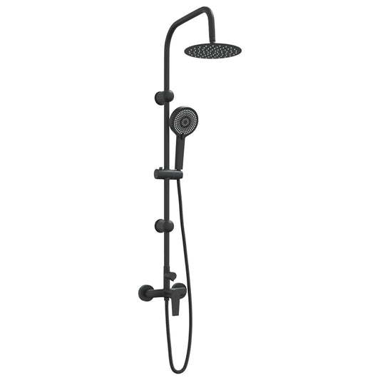 vidaXL Shower System Black Stainless Steel 21 x 48 x 112 cm