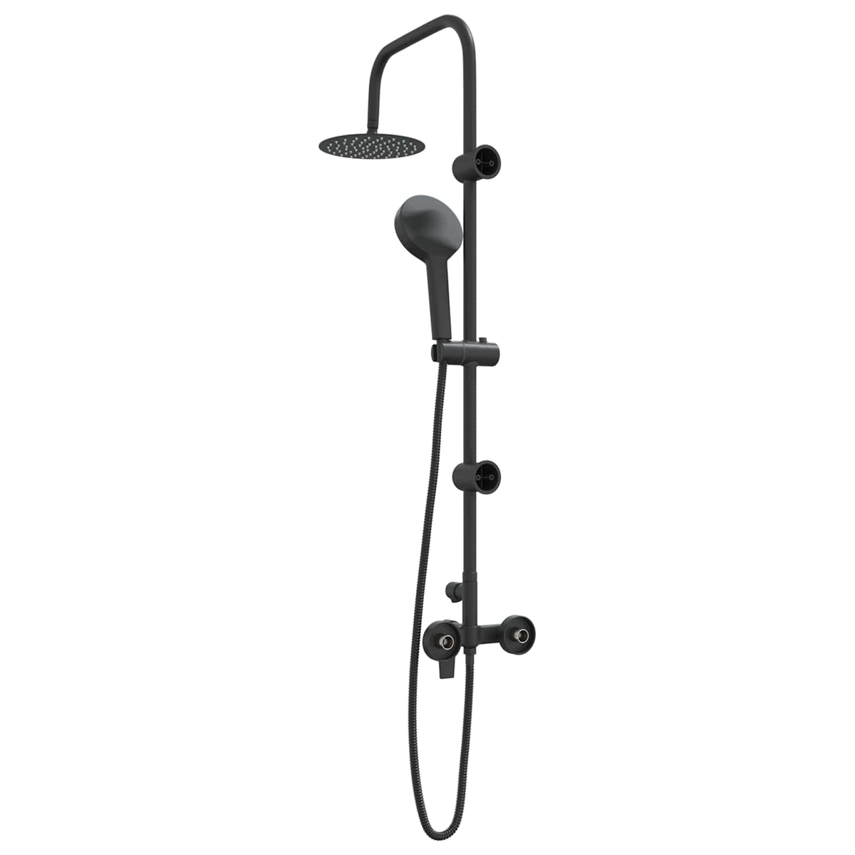 vidaXL Shower System Black Stainless Steel 21 x 48 x 112 cm