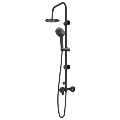 vidaXL Shower System Black Stainless Steel 21 x 48 x 112 cm