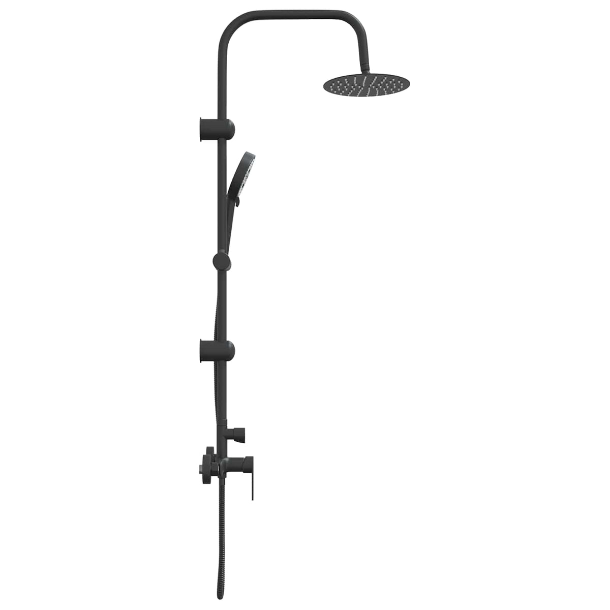 vidaXL Shower System Black Stainless Steel 21 x 48 x 112 cm