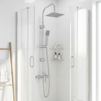 vidaXL Shower System Chrome Stainless Steel 21 x 48 x 112 cm