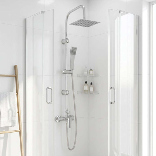 vidaXL Shower System Chrome Stainless Steel 21 x 48 x 112 cm