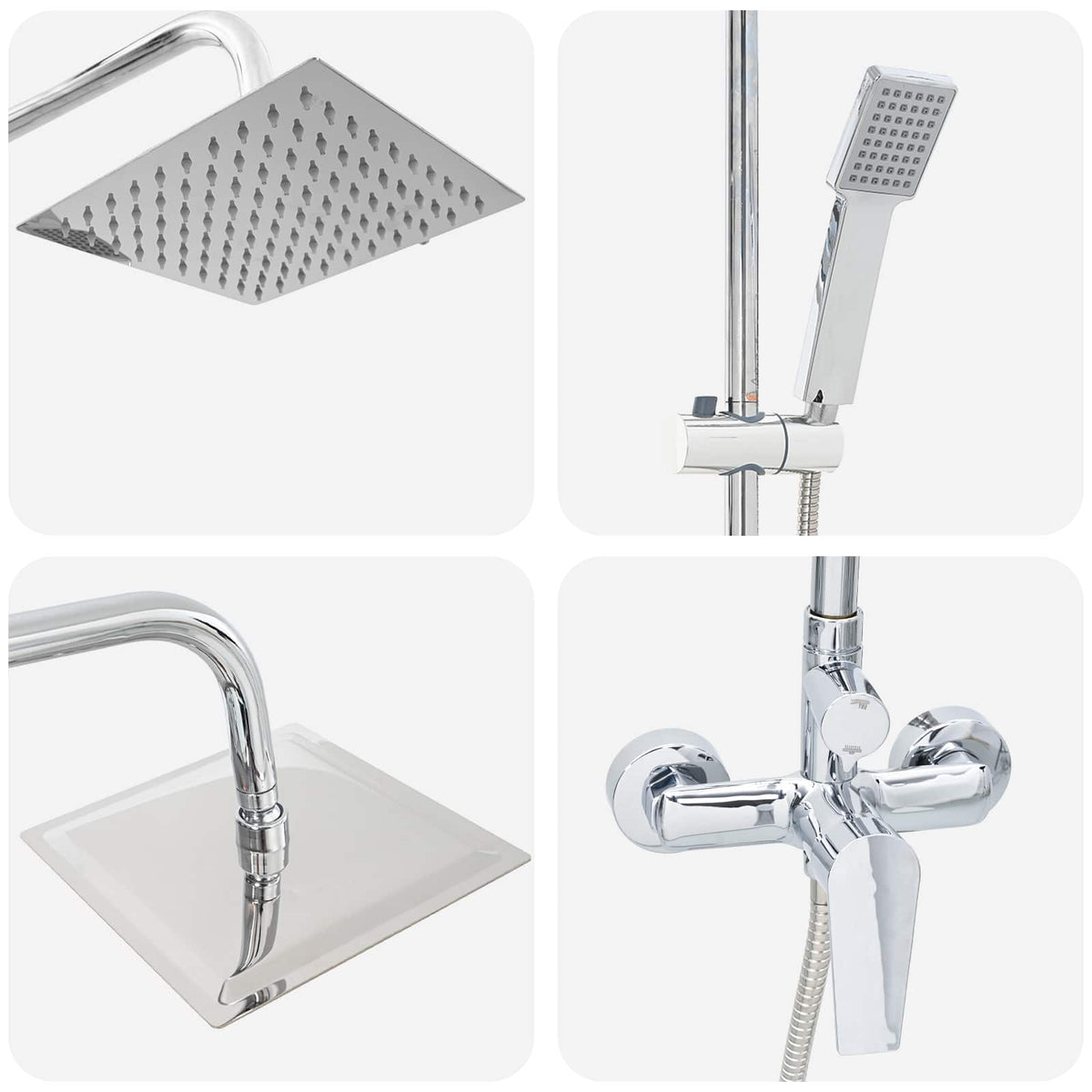 vidaXL Shower System Chrome Stainless Steel 21 x 48 x 112 cm