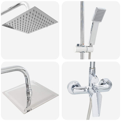 vidaXL Shower System Chrome Stainless Steel 21 x 48 x 112 cm