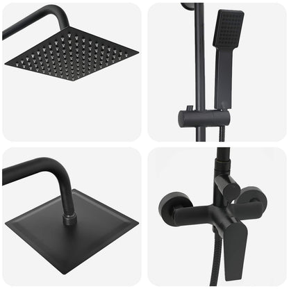 vidaXL Shower System Black Stainless Steel 21 x 48 x 112 cm