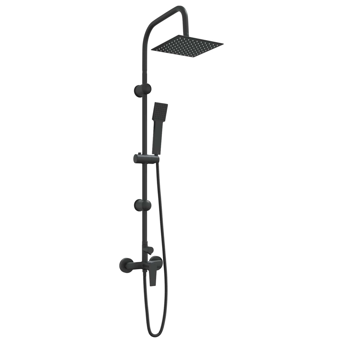 vidaXL Shower System Black Stainless Steel 21 x 48 x 112 cm