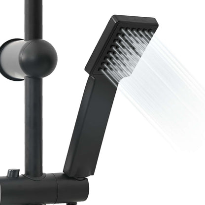 vidaXL Shower System Black Stainless Steel 21 x 48 x 112 cm